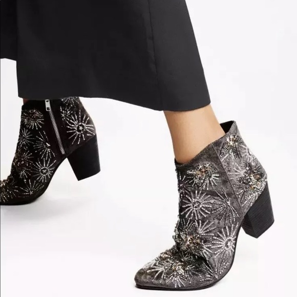 Free People night out booties embellished Sz 39 - Picture 2 of 7